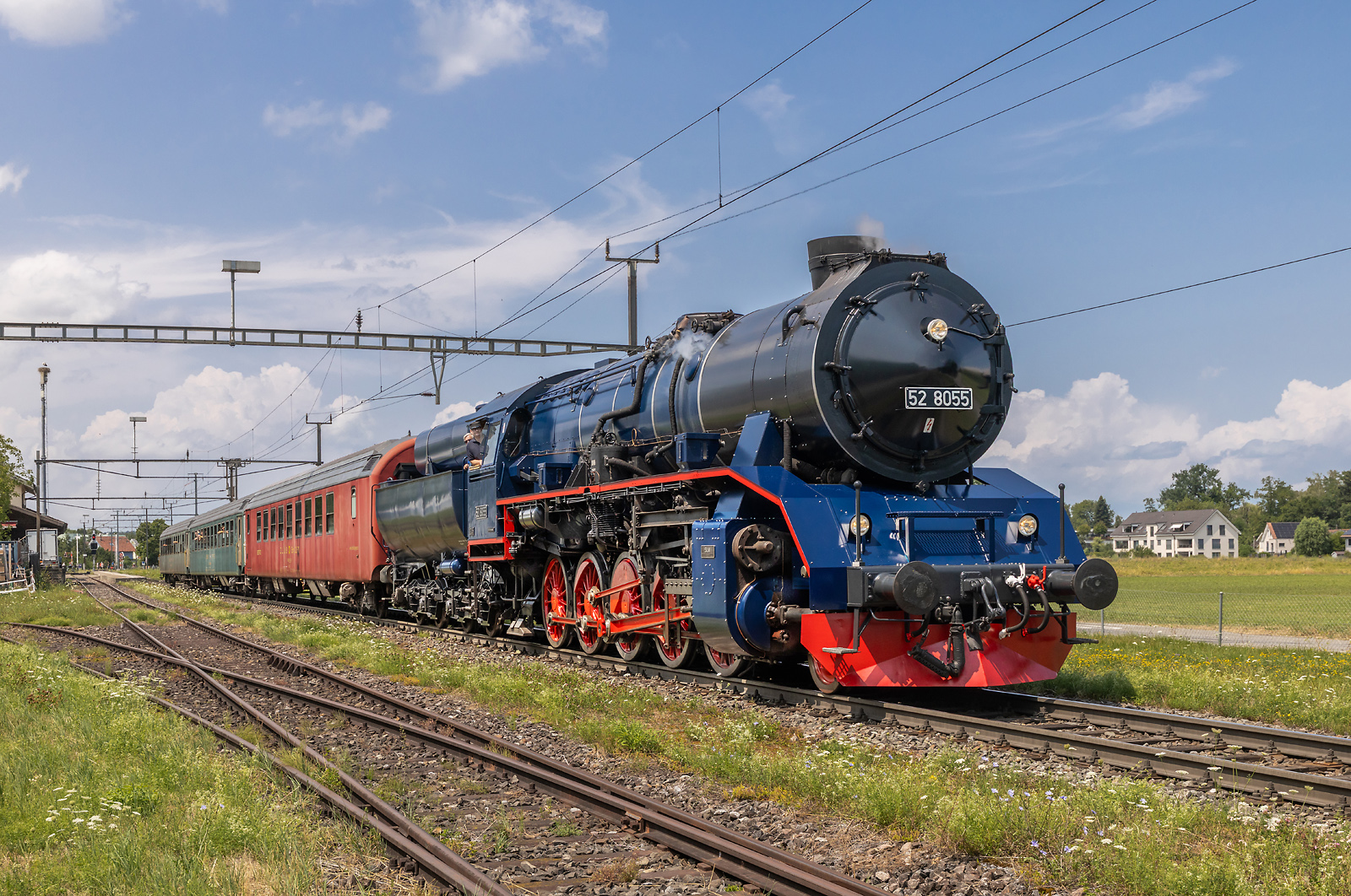 Dampflokomotive 52 8055, Egnach, Foto Georg Trüb. Dampflokomotive 52 8055, Egnach, Foto Georg Trüb.